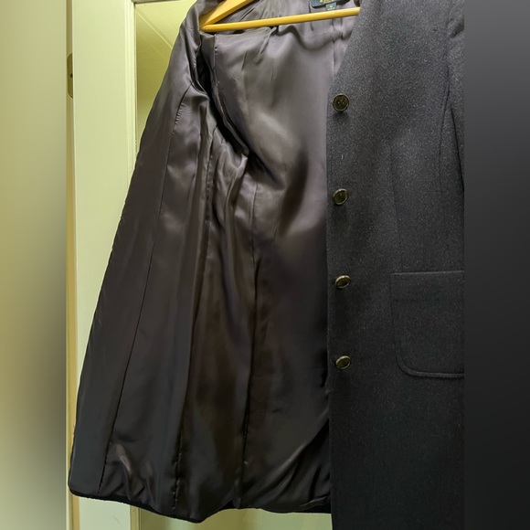 Brooks Brothers Stand Collar Wool Pea Coat, Deep Purple - Picture 10 of 10